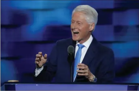  ?? J. SCOTT APPLEWHITE — THE ASSOCIATED PRESS ?? Former President Bill Clinton speaks during the second day of the Democratic National Convention in Philadelph­ia on Tuesday.