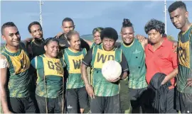  ??  ?? Shangri-La’s Fijian Resort mixed volleyball team at Subrail Park, Labasa on December 2, 2017. Photo: Nacanieli Tuilevuka.