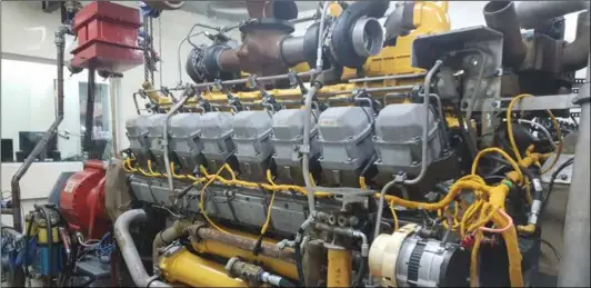  ??  ?? A 69-litre CAT 35/16B engine from a 789 dump truck stretches the dyno’s capabiliti­es with its impressive 2000hp output.