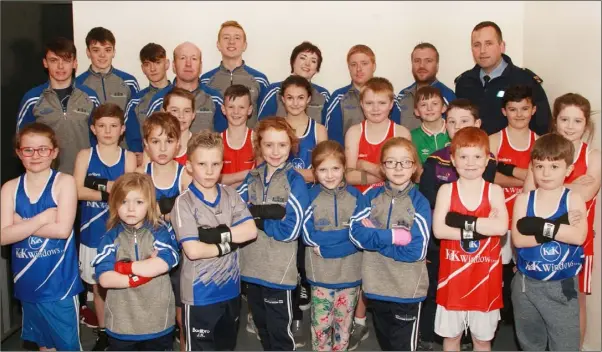  ??  ?? Craanford Boxing Club pictured with their coaches and Sgt Stephen Ennis.