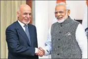  ?? MOHD ZAKIR/HT PHOTO ?? Prime Minister Modi with Afghan President Mohd Ashraf Ghani at ▪ Hyderabad House in New Delhi on Tuesday.