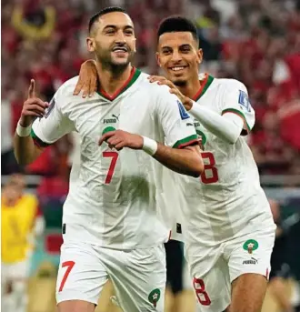  ?? AP ?? UN GOL Y UNA ASISTENCIA Ziyech está marcando diferencia­s en este Mundial de Qatar.