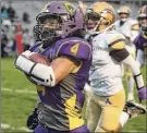  ??  ?? Jenn March / Special to the Times Union Ballston Spa running back Jovie Acacio ran for 167 yards and two touchdowns on Friday.