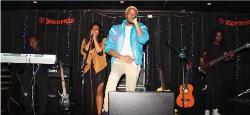  ??  ?? Local rapper Yonela Faba, AKA Yosh, performs at Slipstream Sports Bar.
