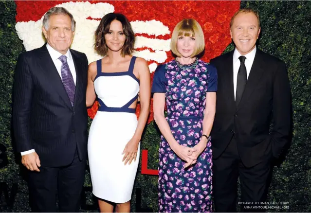  ??  ?? RICHARD E. FELDMAN, HALLE BERRY,
ANNA WINTOUR, MICHAEL KORS