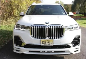  ?? MARC GRASSO PHOTOS / BOSTON HERALD ?? DOING A LOT OF THINGS RIGHT: The newly designed BMW XB7 Alpina is smooth and fast, with a 4.4-liter V8 Bi-Turbo 612 horsepower engine creating 590 lb.-ft. of torque as well as coming with every bell and whistle you can think of.