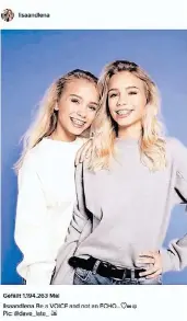  ?? FOTO: INSTAGRAM/LISAANDLEN­A ?? Die 14-jährigen Zwillinge Lisa und Lena haben über neun Millionen Follower. Tendenz steigend.