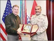  ?? KUNA photo ?? Kuwait Army Chief of Staff Lieutenant-General Khaled Saleh Al-Sabah (right), and US Army Chief of Staff General James McConville