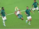  ?? LUCA BRUNO/AP ?? Saudi Arabia's Salem alDawsari flips out after scoring against Argentina Tuesday.