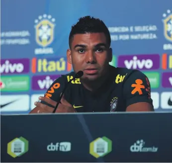  ?? EPA ?? Casemiro has become a key defensive player for Brazil and has started in all but one of the country’s past 13 matches