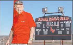  ?? Las Vegas Review-Journal @Left_Eye_Images ?? L.E. Baskow
Frank Nails coached football at Bishop Gorman before settling at Las Vegas High, where the field is named after him.