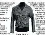  ??  ?? SOLD: Patrick Swayze’s jacket
