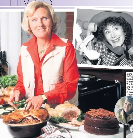  ??  ?? Main picture: Food writer and former Great British Bake Off judge Mary Berry, pictured in 1982