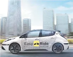  ??  ?? Nissan and mobile game company DeNA have jointly developed the new driverless vehicle services, dubbed Easy Ride. — Nissan photo