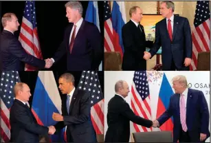  ?? Fot. Stephen Jaffe/AFP/East News ?? Wcześniej z rosyjskim przywódcą spotkali się: Bill Clinton, George W. Bush, Barack Obama i Donald Trump