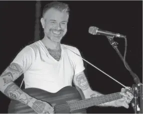  ??  ?? Ben Nichols of Lucero performs during the Lucero Family Block Party at Minglewood Hall. JOE RONDONE/THE COMMERCIAL APPEAL