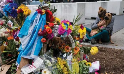  ?? Photograph: Craig Ruttle/AP ?? A makeshift memorial honoring victims killed by a man speeding in a rental truck on 31 October 2017.