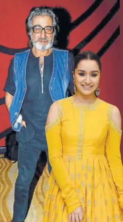  ?? PHOTO: AMAL KS/HT AND VIRAL BHAYANI ?? Shraddha Kapoor’s father, Shakti Kapoor, does not believe in forcing his choices on his daughter