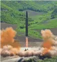  ?? KOREAN CENTRAL NEWS AGENCY VIA AP ?? North Korea claims it launched an interconti­nental ballistic missile.