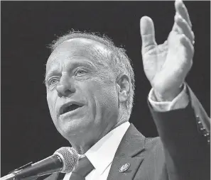  ?? DAVID PURDY/GANNETT ?? Rep. Steve King, R-Iowa said he agreed with the resolution, saying his “white supremacy” comments had not come across as intended.