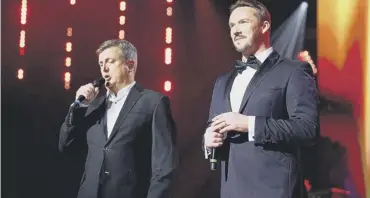  ??  ?? 0 Russell Watson, above right, performing with Aled Jones; Watson is hoping to tour later this year, main
