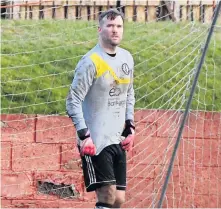  ?? ?? Leading by example Bathgate manager Stewart Devine was the stand-in keeper for the Jags