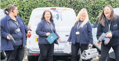  ??  ?? ●●The Astralines TEC team operating in Stockport - Andrea Whylie, Alison Barlow, Danielle Heapy, Nicky Thomson