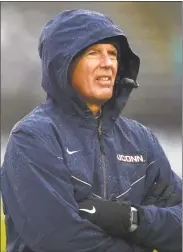  ?? Brad Horrigan / TNS ?? UConn head coach Randy Edsall looks on during his team’’s game against UMass.