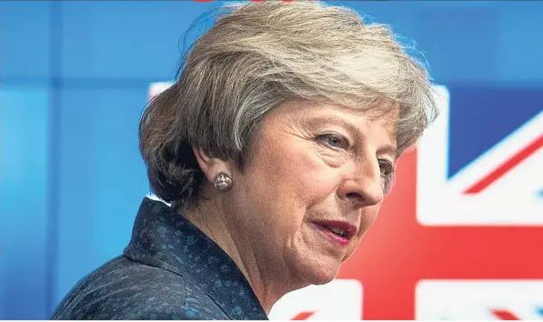  ?? — Bloomberg ?? Lacklustre performanc­e: Prime Minister Theresa May has failed to win parliament’s backing for the plan she agreed with Brussels to avoid reimposing checks on goods exported from Britain.
