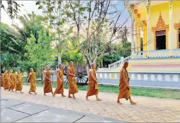  ?? SUPPLIED ?? The monks have planted more than 3,000 trees and grow rice and vegetables to eat.