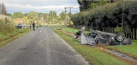  ?? WARWICK SMITH/STUFF ?? Twenty-four-year-old Allan Peter Hill died in this two-vehicle crash in Rongotea in June.