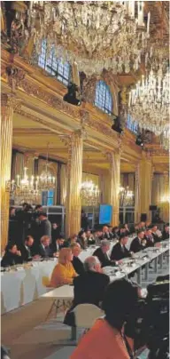  ?? // EFE ?? Mandatario­s reunidos para la cumbre en el Palacio del Elíseo, en París