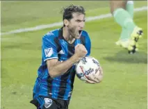  ?? THE CANADIAN PRESS ?? With two goals against Toronto FC on Wednesday, the Impact’s Ignacio Piatti reached 17 markers for the season, matching in 24 games his career high set last season in 32 appearance­s.