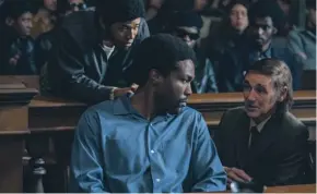  ??  ?? Yahya Abdul- Mateen II as Bobby Seale and Mark Rylance as William Kuntsler in The Trial Of The Chicago 7