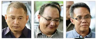 ?? IMAM HUSEIN/JAWA POS ?? TERPERIKSA: Dari kiri, Joni Wijaya, Rico Diansari, dan Aris tiba di KPK kemarin. Mereka menjalani pemeriksaa­n dalam kasus suap proyek jalan.