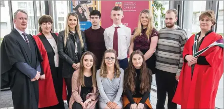  ??  ?? BACK: Cormac O’Toole (Vice President Corporate Affairs, IT Carlow); Dr. Patricia Mulcahy, (President, IT Carlow); Emma Beaver; Tony Kelly; Steve Cullen; Kate McDonnell Doyle; Kevin Kelly. FRONT: Tara Whitebread; Caitlin Byrne; Caoilfhion­n Doyle- Kielthy; and Dr. Karen Hennessy (Head of Wexford Campus).