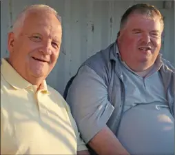  ??  ?? Frank Flanagan (left) with John Stancombe at the Wexford FC game.