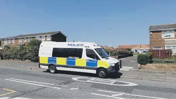  ??  ?? Northumbri­a Police on Rochdale Way in Sunderland on Wednesday afternoon.