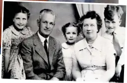  ?? ?? Early days: Lesley now. Inset, centre, with her dad, stepmum, brother and stepsister in 1951