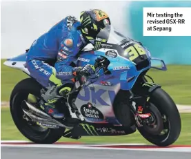  ?? ?? Mir testing the revised GSX-RR at Sepang