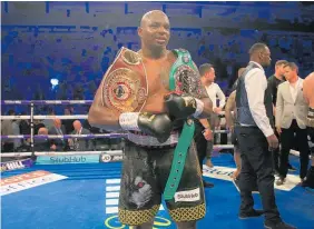  ?? Photo / Getty Images ?? Dillian Whyte celebrates victory over Joseph Parker.