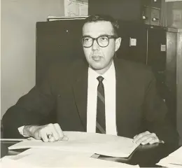  ?? DICKINSON COLLEGE ARCHIVES AND SPECIAL COLLECTION­S ?? Richard Schlegel, in his office at the Pennsylvan­ia Department of Highways. Pennsylvan­ia’s historic preservati­on agency has removed a roadside marker that was installed in 2021 to honor Schlegel, a gay rights pioneer, after a state senator raised concerns about his 30-year-old remarks sympatheti­c to pedophilia.