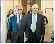  ?? JIM LO SCALZO/EPA ?? Sens. Bob Corker, left, and Ben Cardin prepare to address a news conference Thursday after the Senate vote.