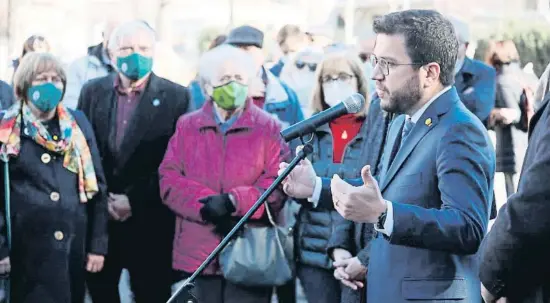  ?? JORDI BEDMAR ?? Aragonès va visitar ahir Sabadell per encapçalar l’acte central dels 250 anys del barri de la Creu Alta