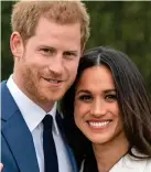  ??  ?? Engaged: Harry and Meghan