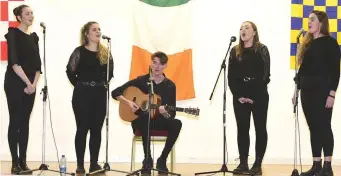  ??  ?? The Boherbue Ballad Groupthat took victory in the Kanturk Credit Union Duhallow Scór Sinsir Final in Cullen Community Centre.