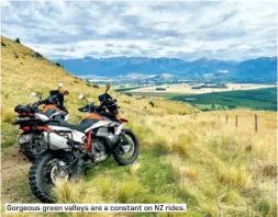  ?? ?? Gorgeous green valleys are a constant on NZ rides.