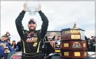  ?? Billie Weiss / NASCAR via Getty Images ?? Doug Coby during the NASCAR Whelen Modified Tour SUNOCO World Series 150 at Thompson Speedway in 2015 in Thompson.