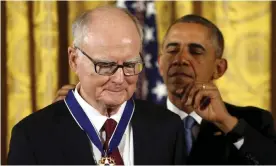  ??  ?? Barack Obama presents the Presidenti­al Medal of Freedom to William Ruckelshau­s in November 2015. Photograph: Carlos Barria/Reuters