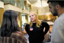  ?? Michael Short / Special to The Chronicle ?? Cal senior Madison Roberts, a Bears lacrosse player, is spearheadi­ng a voter registrati­on drive on campus.